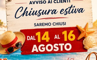 Avviso per chiusura estiva!